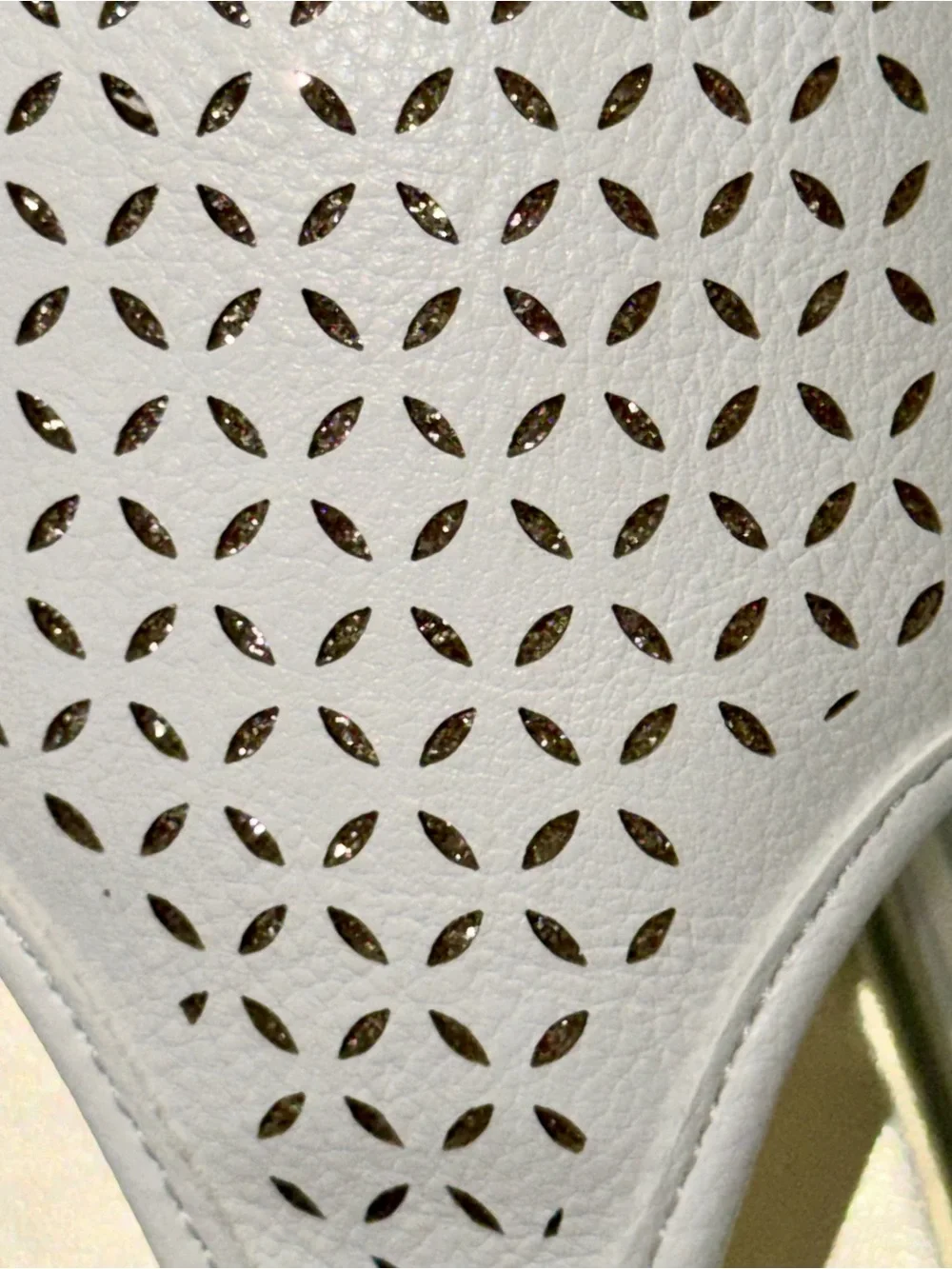 Michael Kors White Perforated Thong Sandals with Gold Footbed